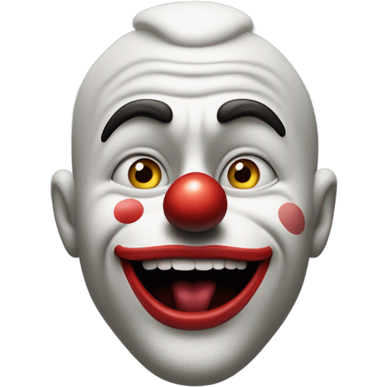 Cara con cara de payaso y una cremallera en la boca emoji