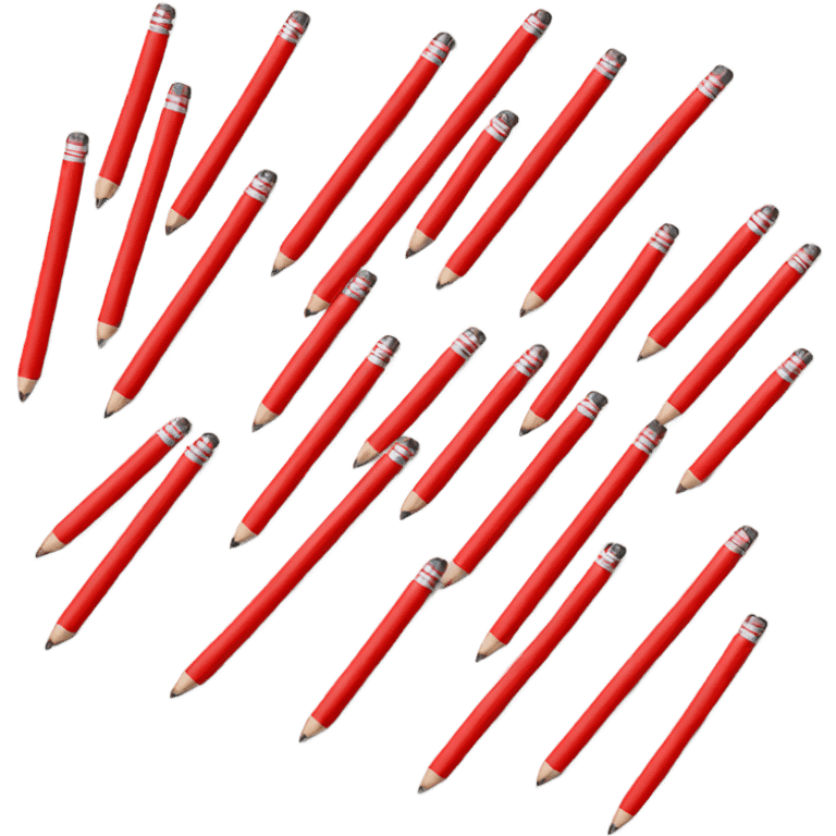 create a picture of 10 red pens  emoji