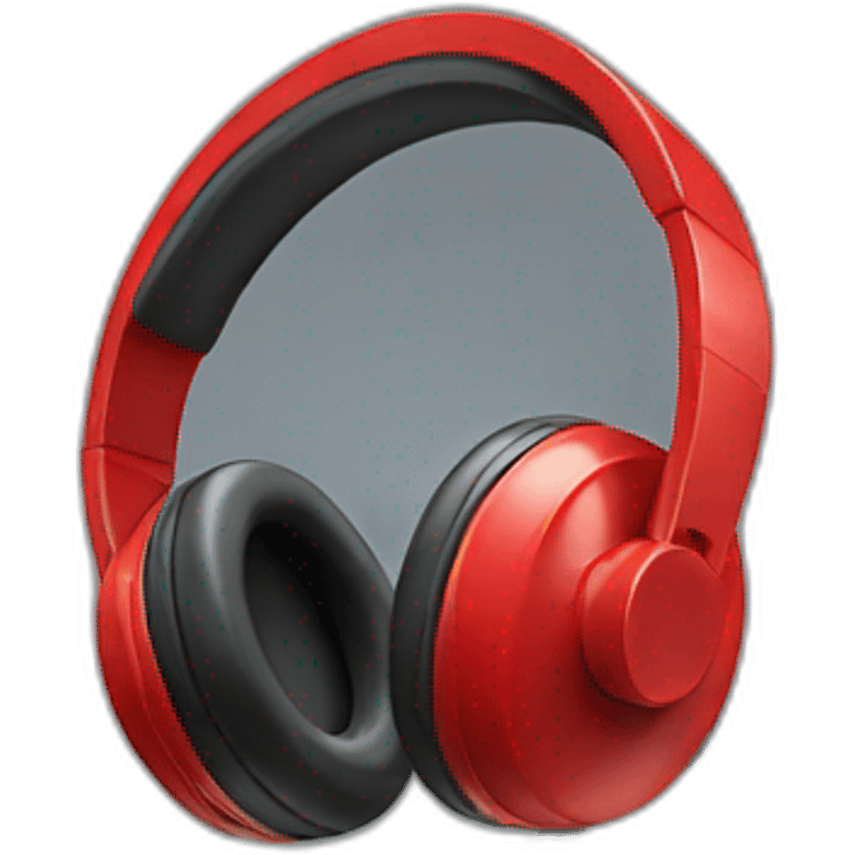 red headphones with microphone emoji