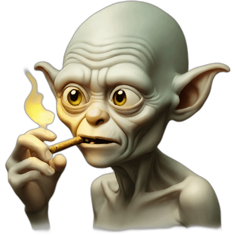 Gollum smoking  emoji