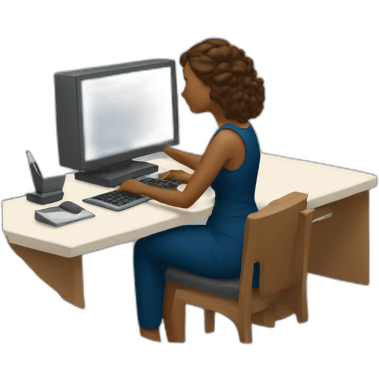 Women studing on a computer emoji