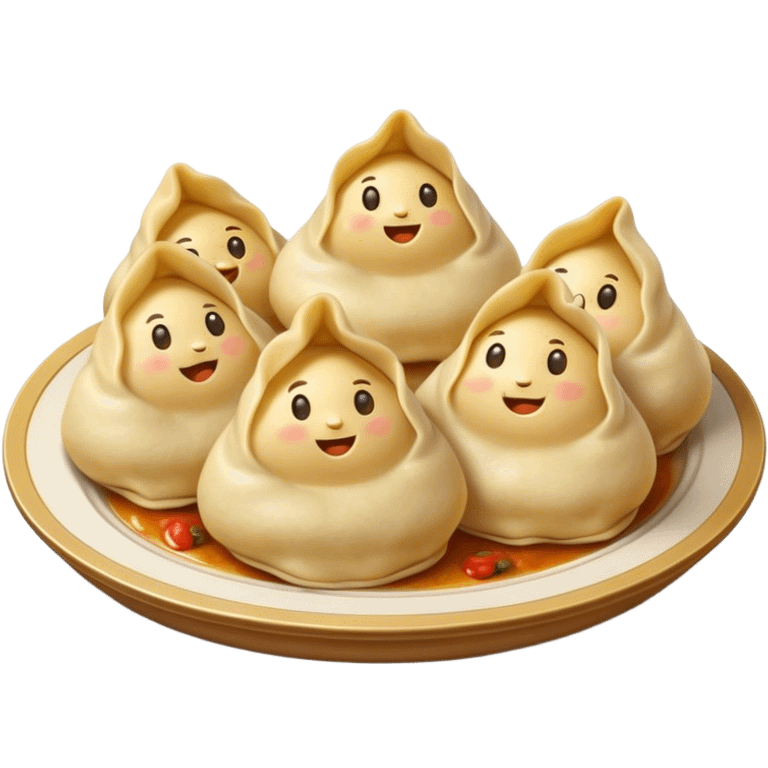 Cinematic Realistic Pierogi Dish Emoji, depicted as tender dumplings filled with savory ingredients rendered with lifelike textures and warm, inviting lighting. emoji