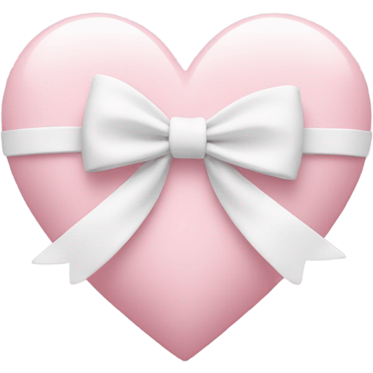 Pastel pink heart with white bow emoji