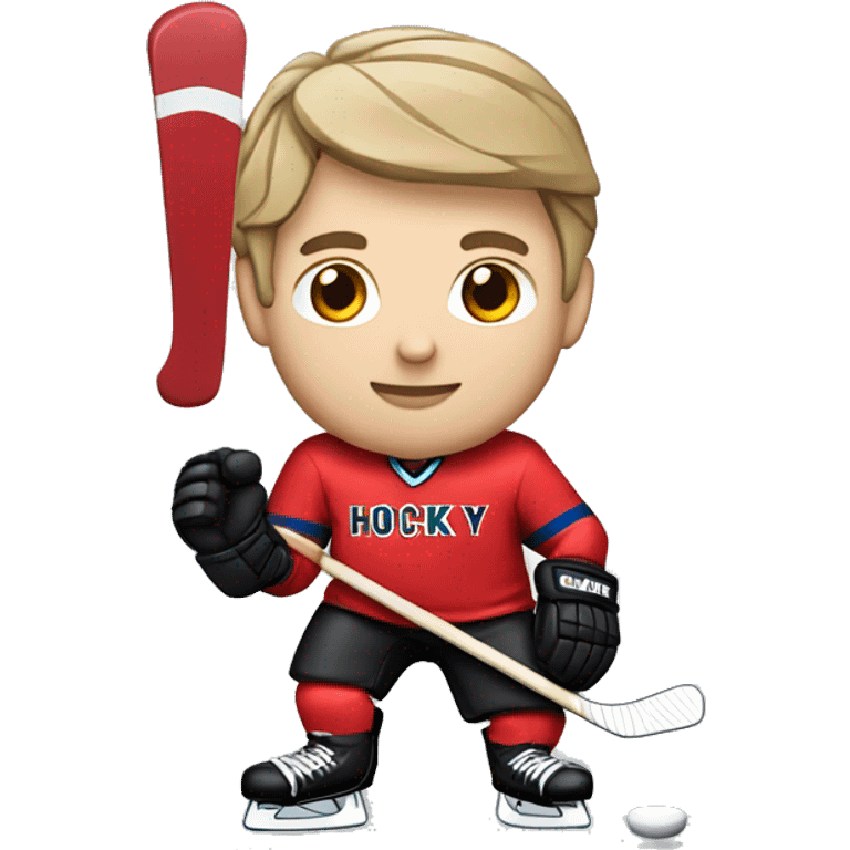 Hockeyplayer with red Jersey emoji