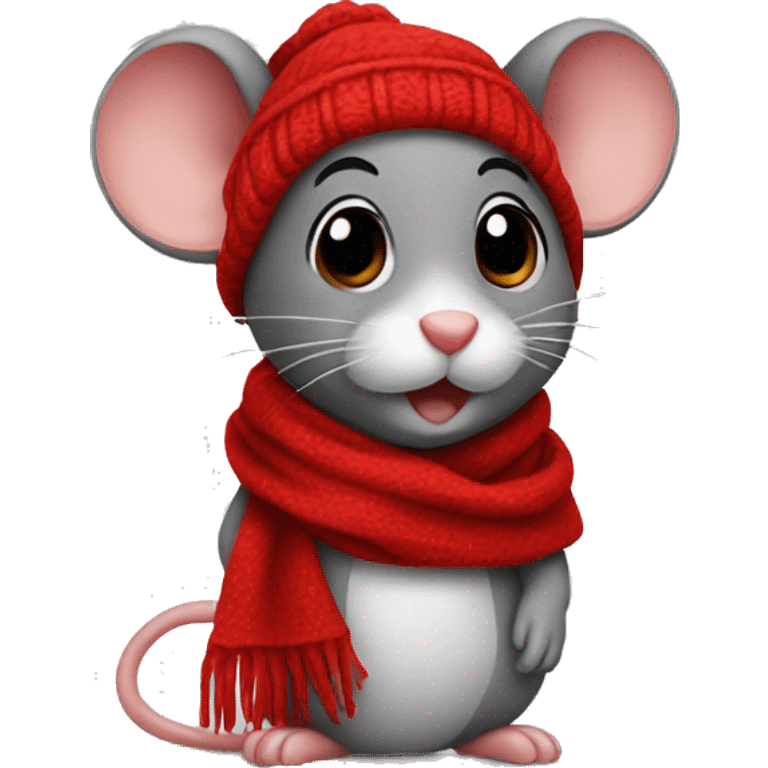 mouse with a red scarf emoji