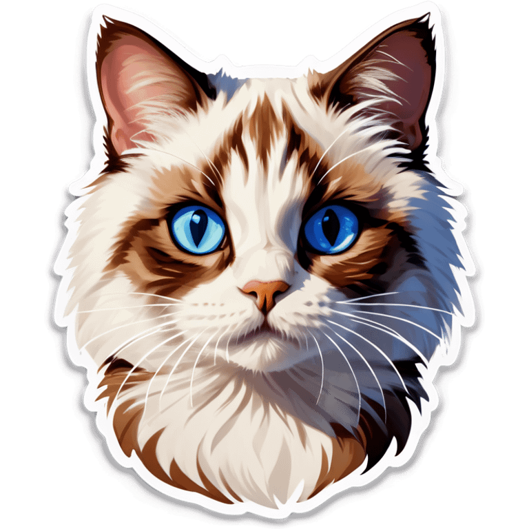 realistic blue eyed cat portrait emoji