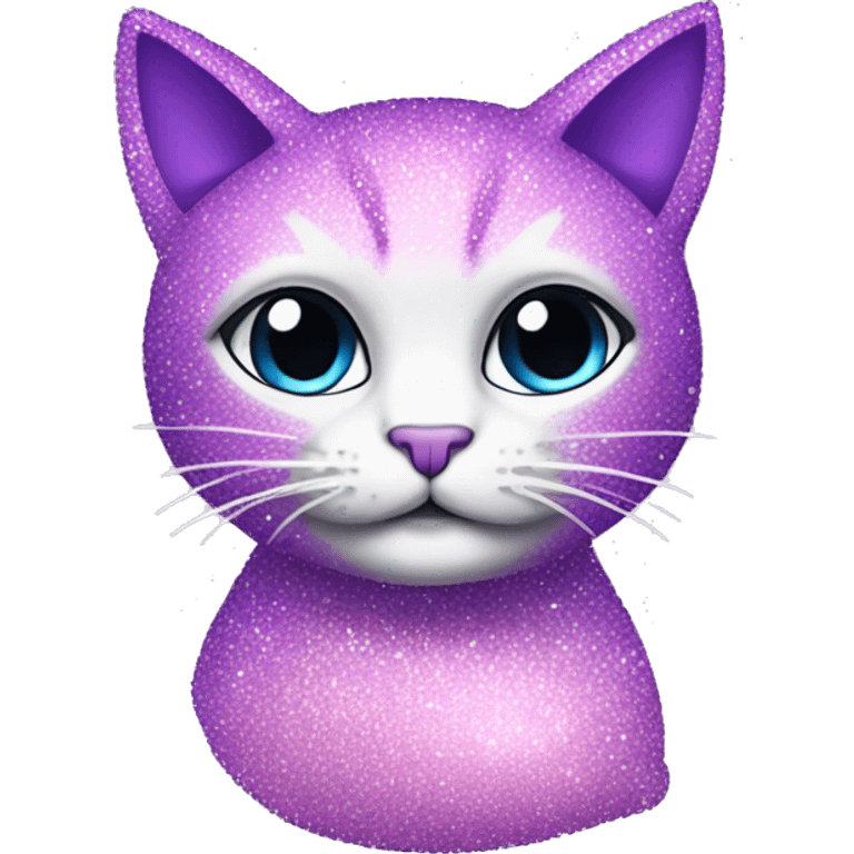 Pink and purple sparkly cat emoji