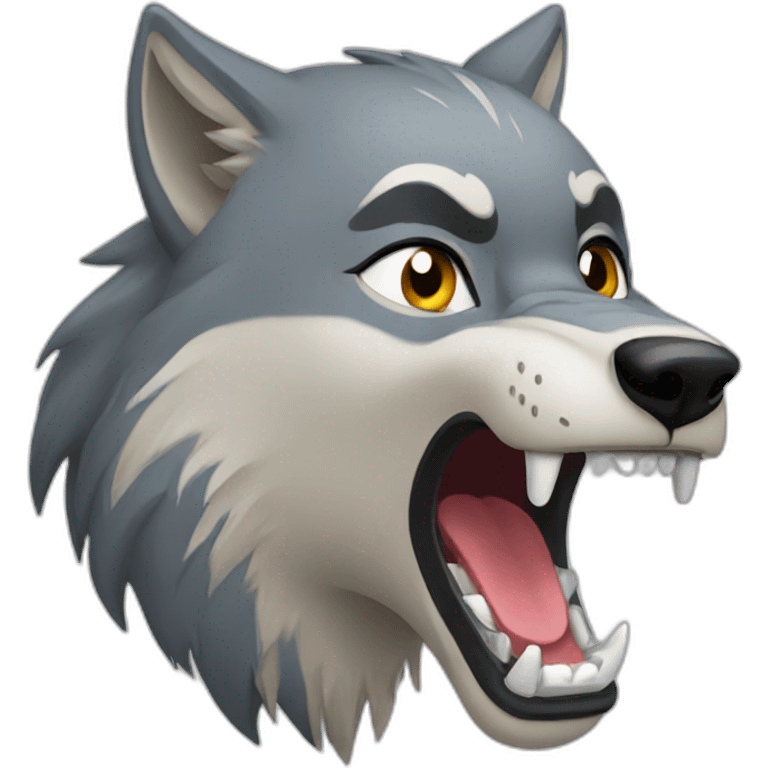 female wolf growling emoji