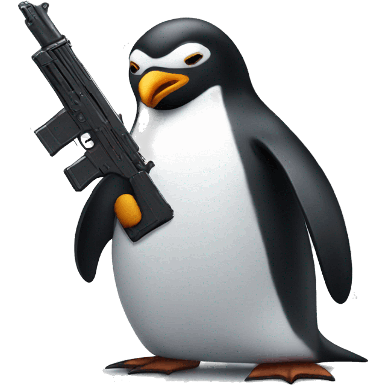 penguin with a gun emoji