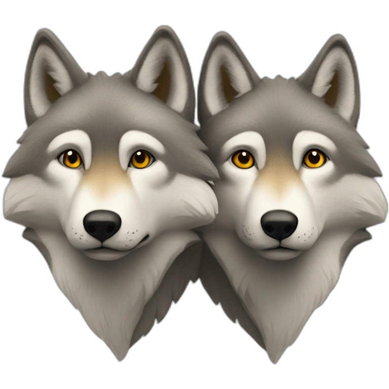 Deux loup alpha face à face emoji