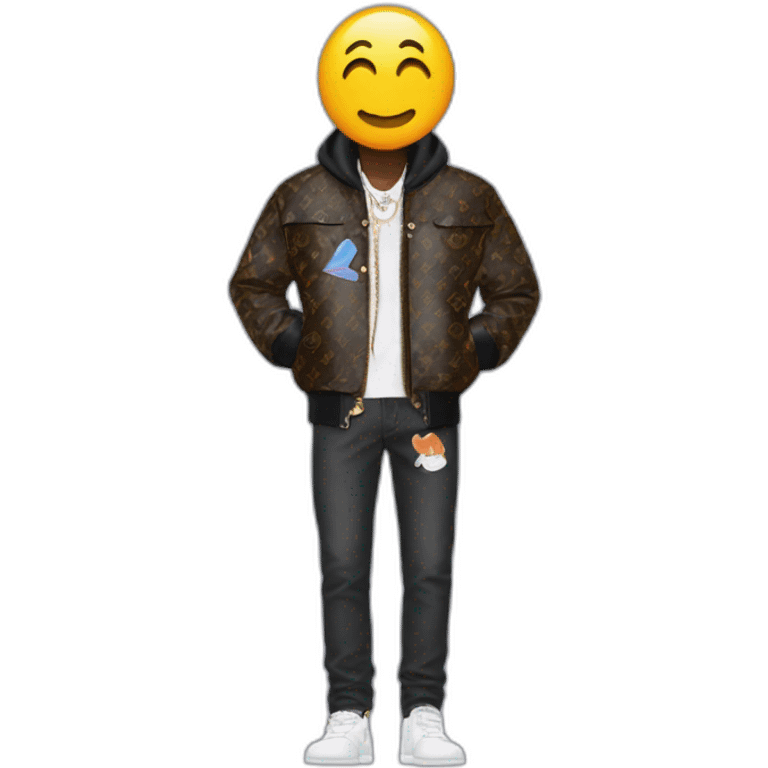 Virgil Abloh with louis Vuitton jacket emoji