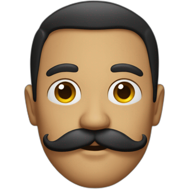 homme avec une moustache noire caré emoji