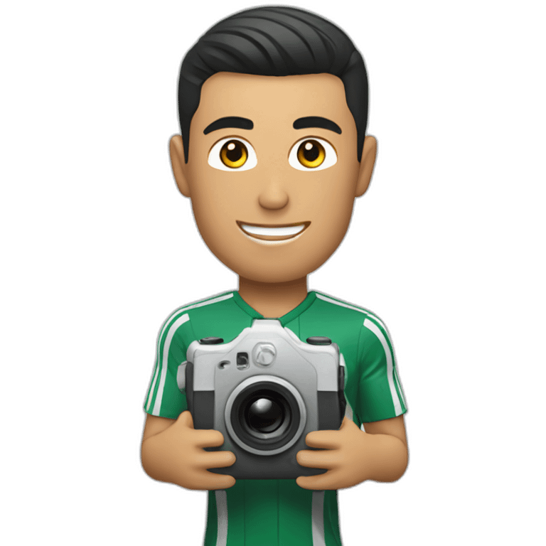 Cristiano Ronaldo holding a video camera emoji