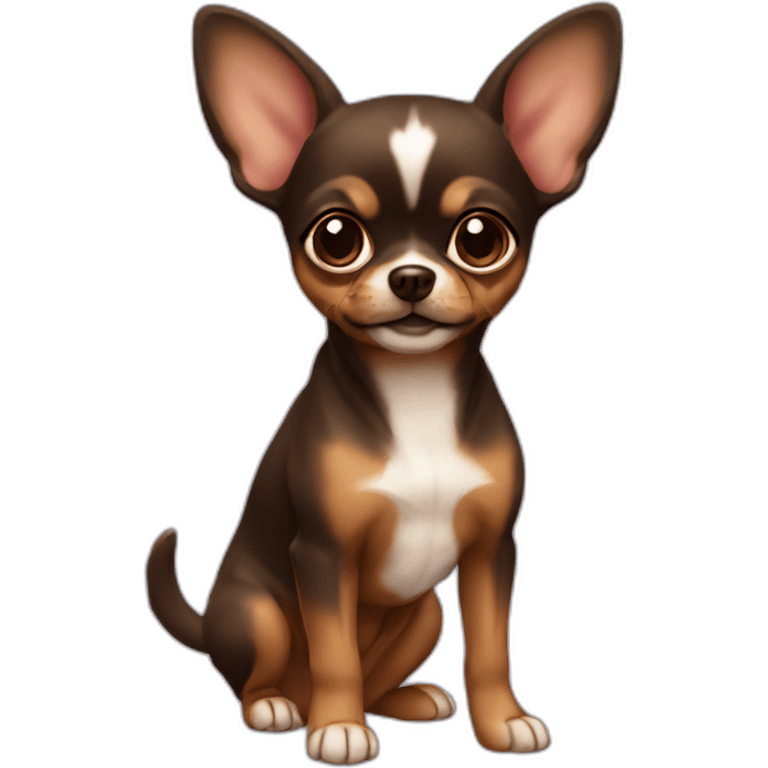 Chiuahua brown dark emoji