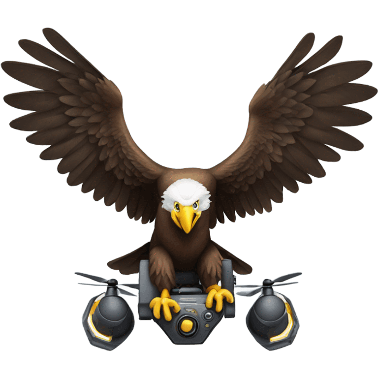 A eagle with drone rotors emoji