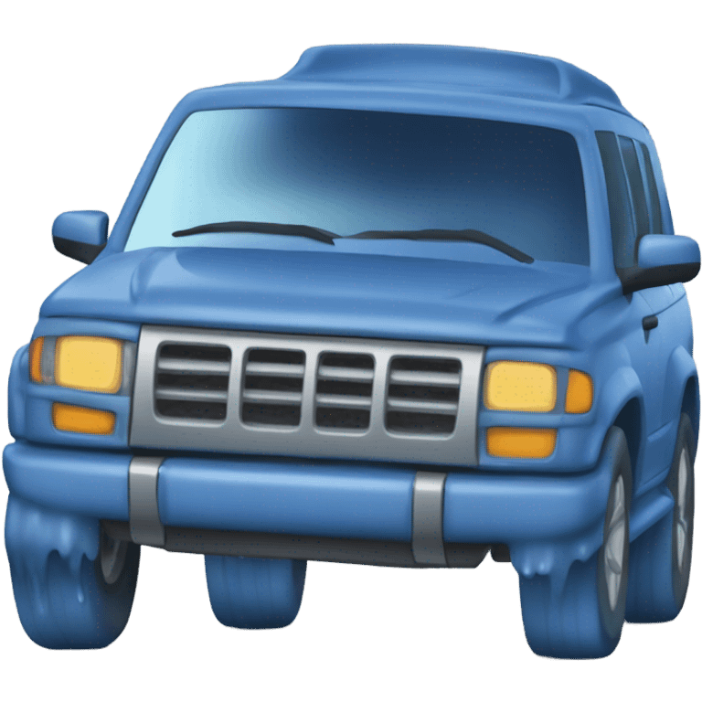 Blue suv melting in the sun emoji