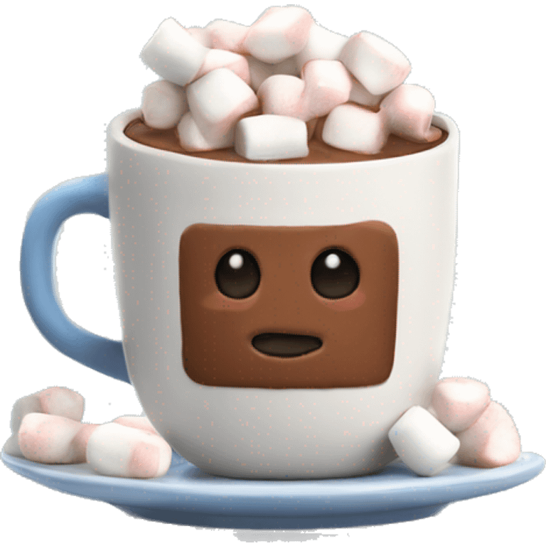 hot chocolate with marshmallows in a mug emoji