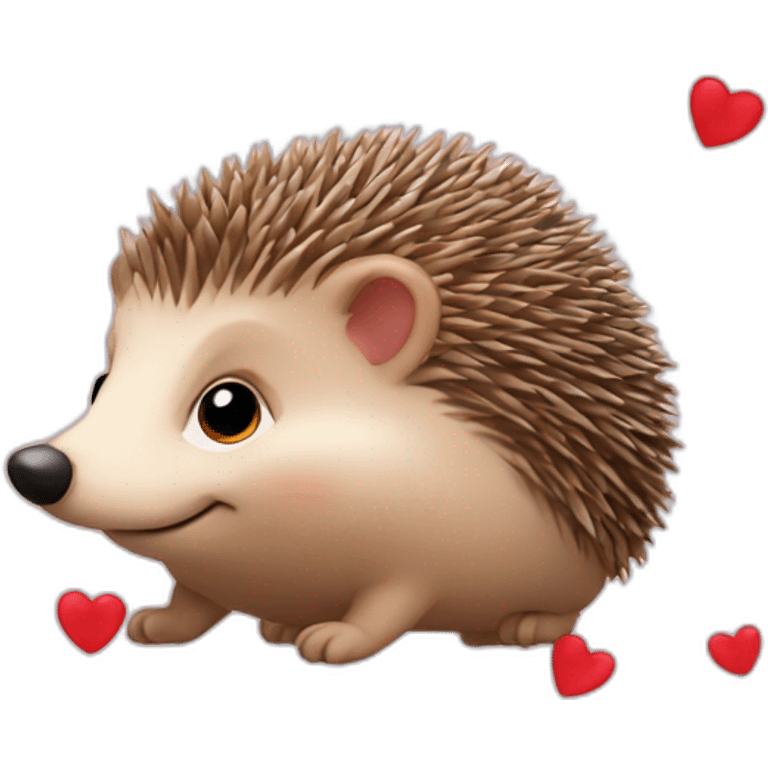 hedgehog with hearts emoji