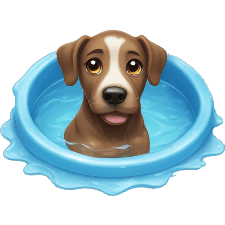 Wet dog in pool emoji