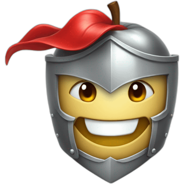 smiling red apple dressed as a knight emoji