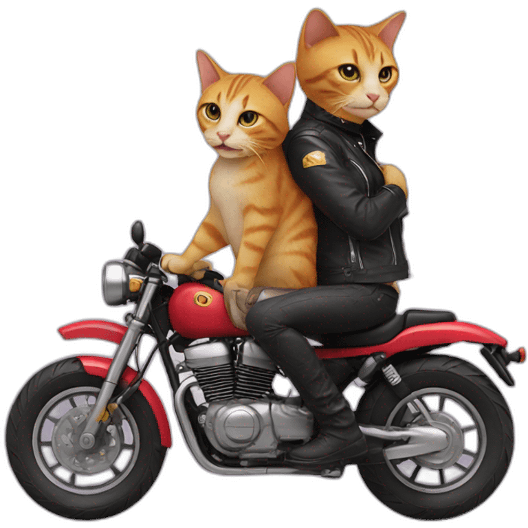 Cat on a biker's head emoji