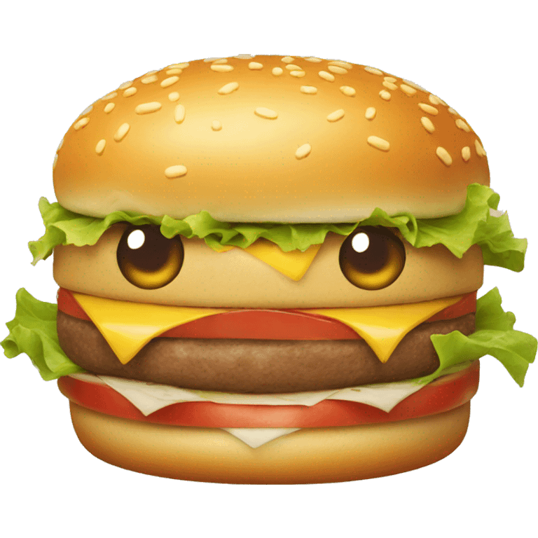 happy burger face emoji