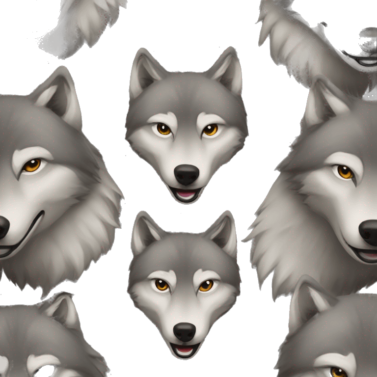 wolf pack with 4 wolves emoji