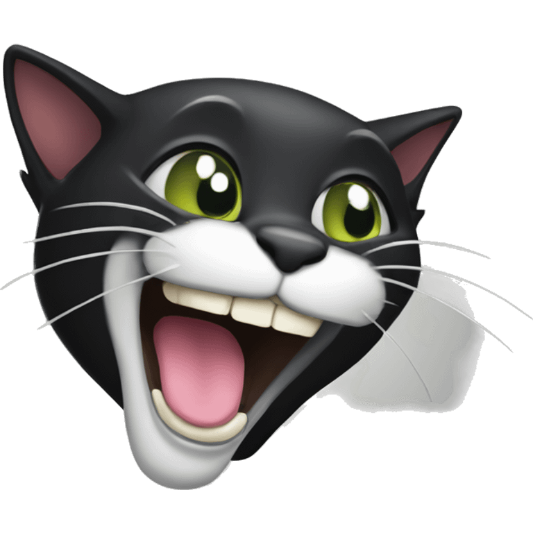 black cat laughing emoji