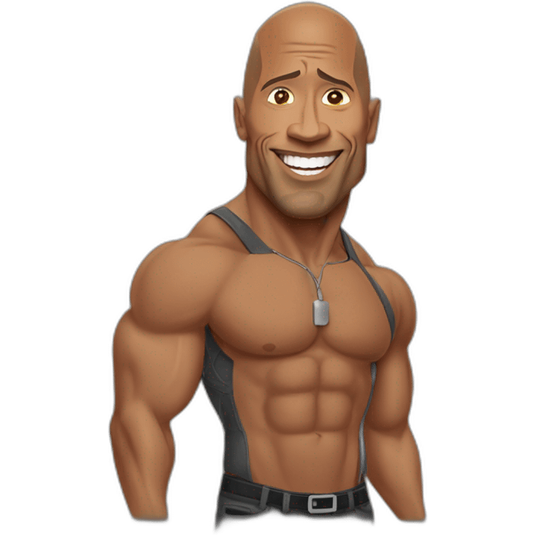 Dwayne Johnson avec une couhe emoji