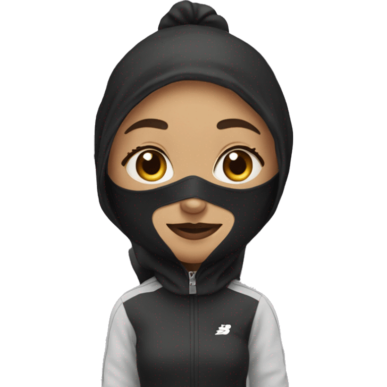 girl masked up in new balance clothes  emoji