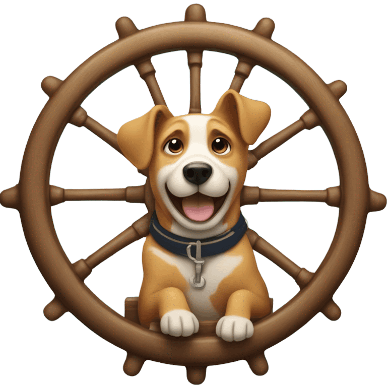 Dog driving a boat  emoji