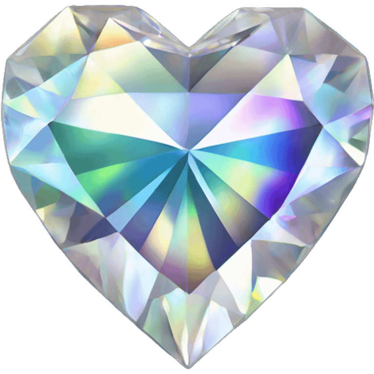 Heart shaped 56-carat iridescent diamond cluster emoji