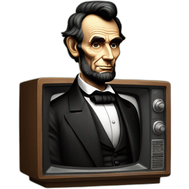 Abraham Lincoln on an old fashioned television emoji