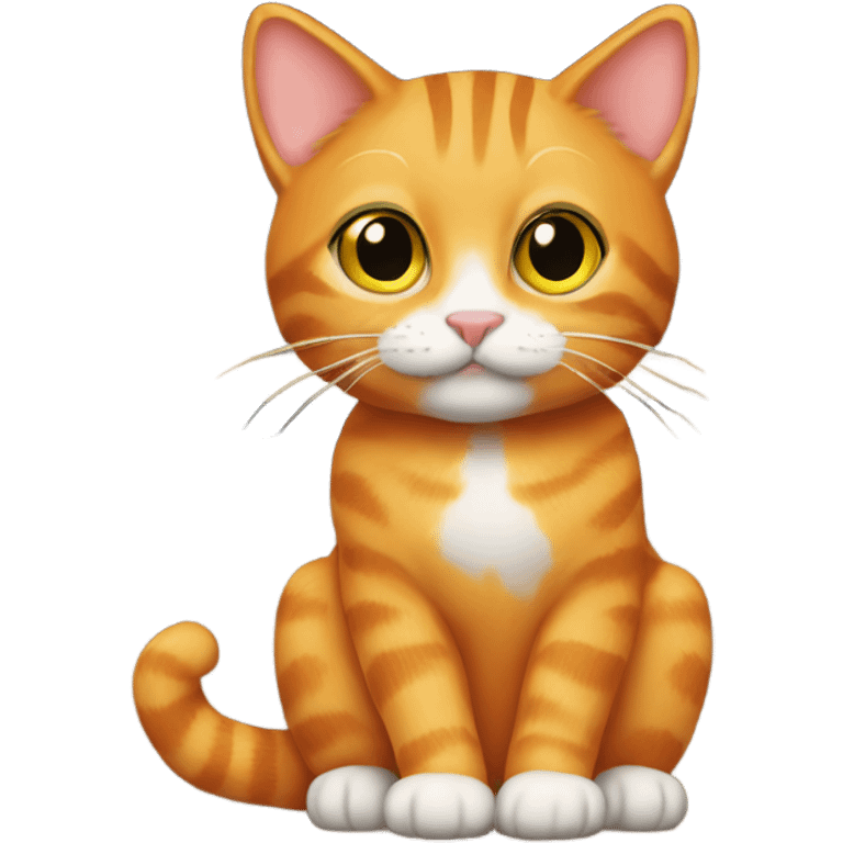 Orange tabby cat on bookshelf  emoji