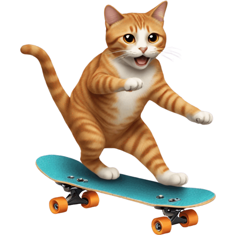 Cat doing tricks on a skateboard  emoji