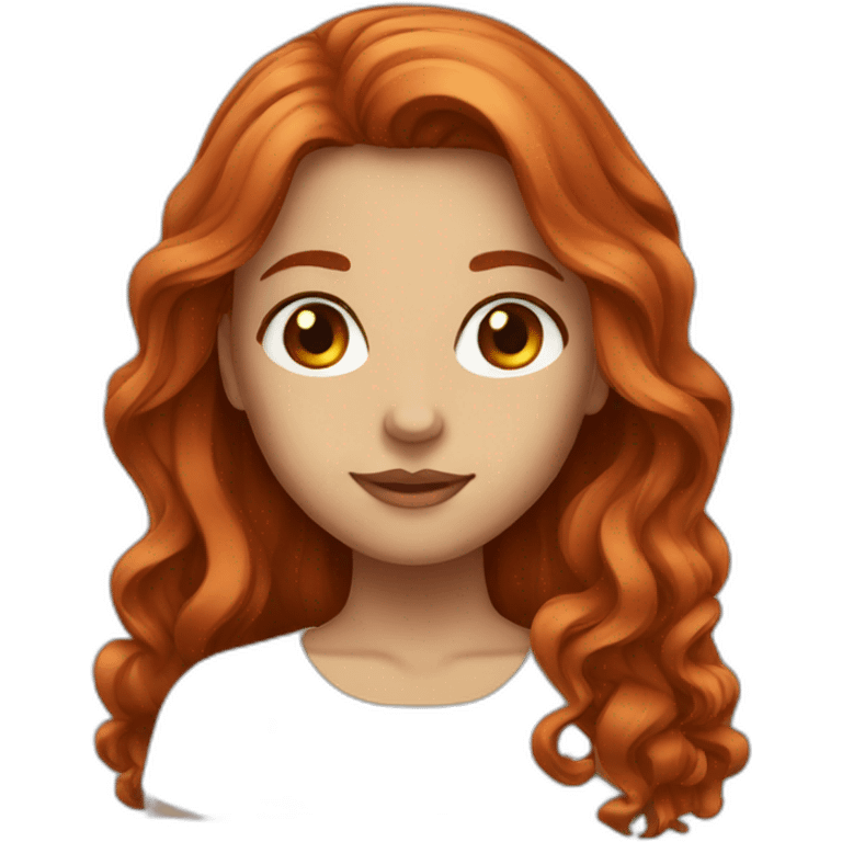 girl with Brown eyes and long red hair emoji