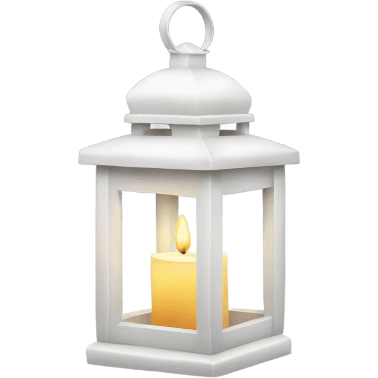 White Christmas lantern with candle emoji