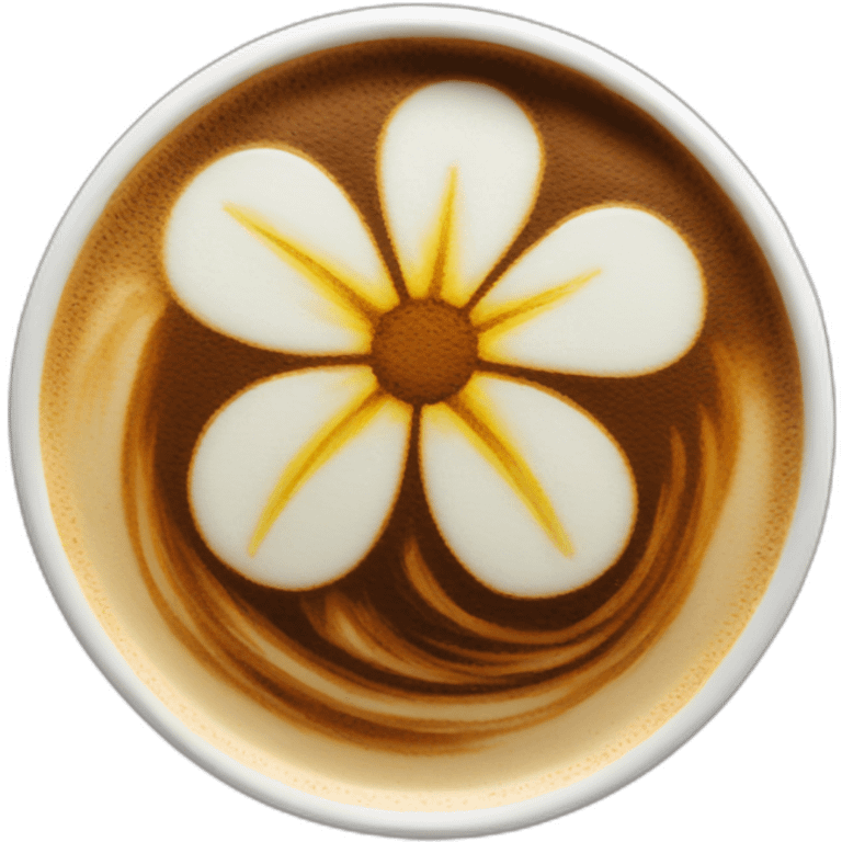 latte art of flower emoji