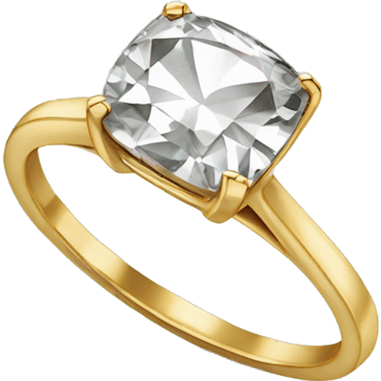 Cushion cut diamond gold ring emoji