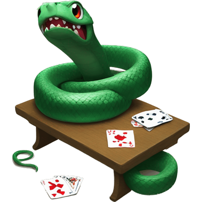 Snake losing a card game  emoji