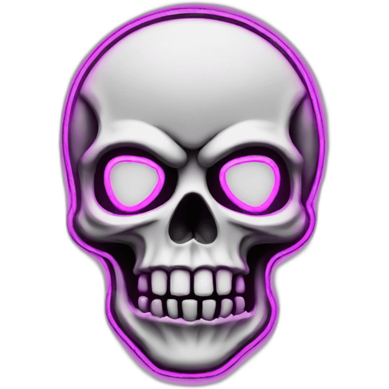 skull shape neon sign emoji