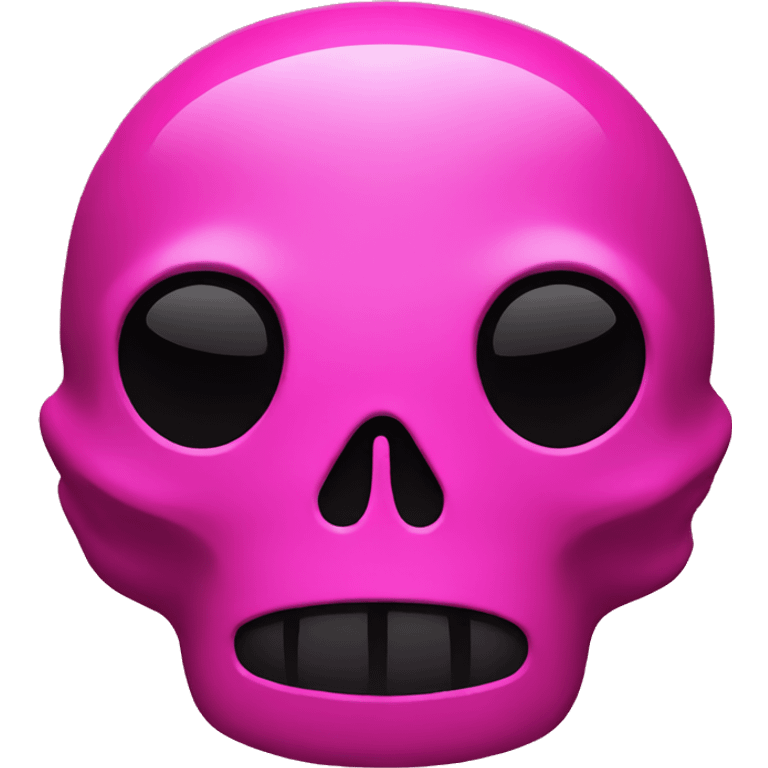 radioactive pink with black skull emoji