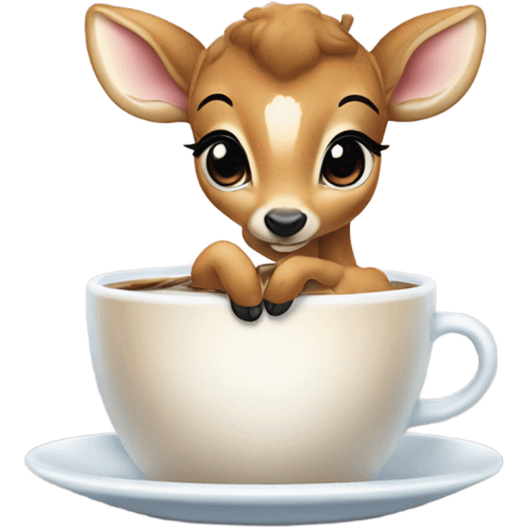 Baby deer drinking iced coffee emoji