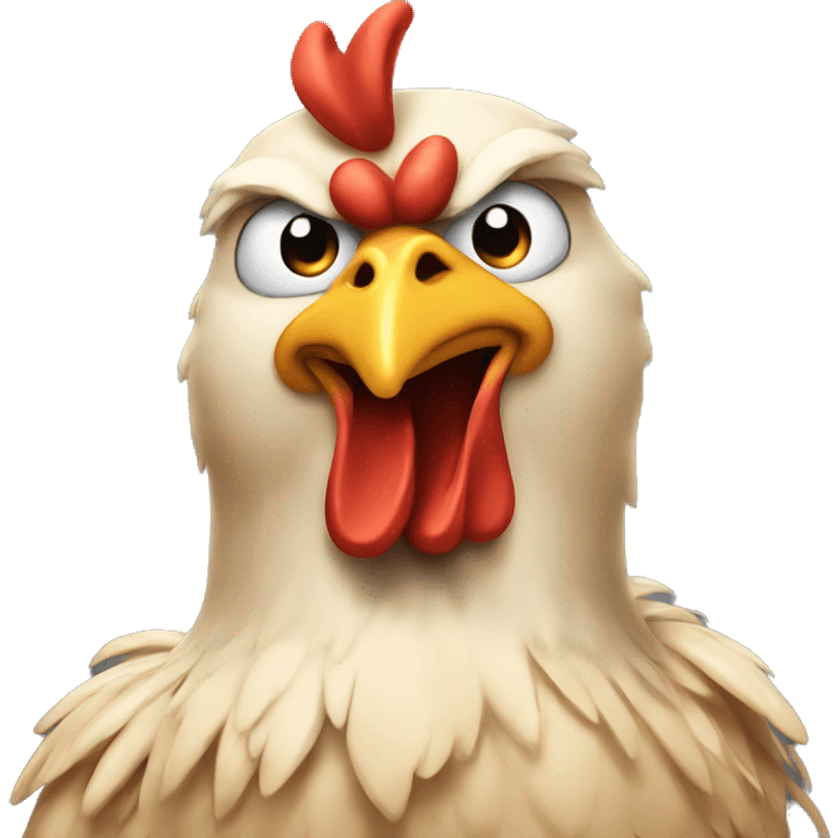 Muscular chicken emoji