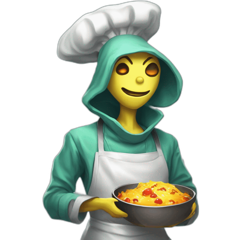 alien chef scifi roguelike rpg style inspired by slay the spire digital art emoji