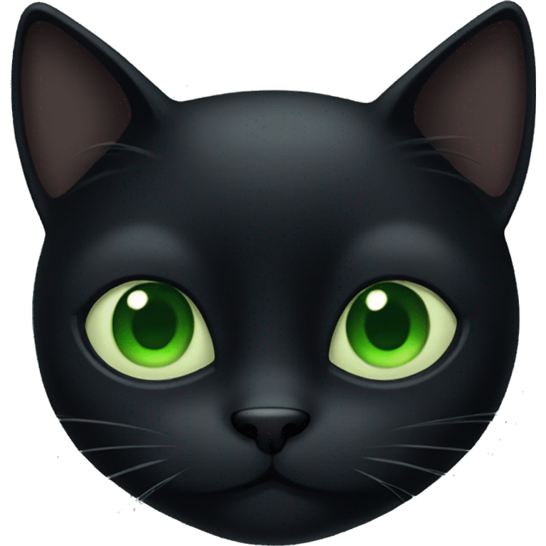 Black cat with green eyes emoji