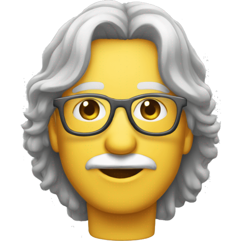 vieux  cheuveux gris a lunette emoji