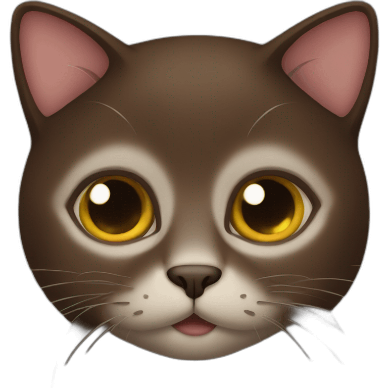 dark brown cat emoji