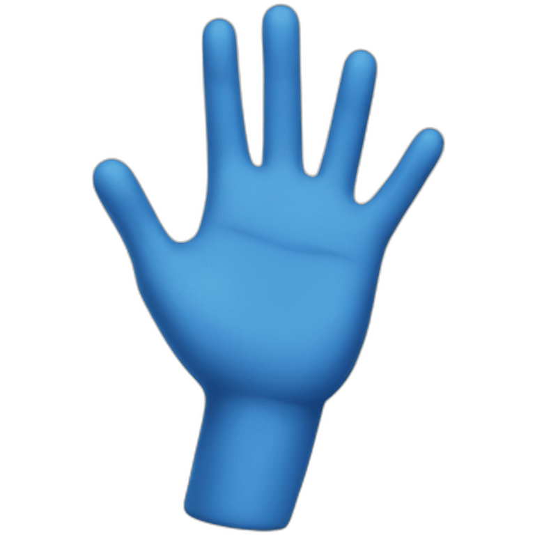 blue hand emoji