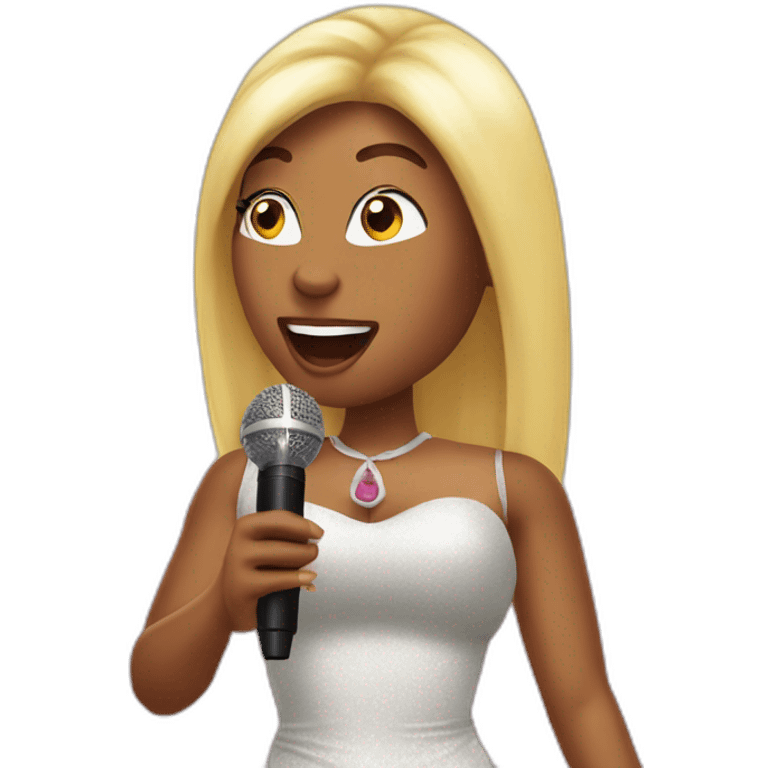 Nicki Miami singing into microphone emoji